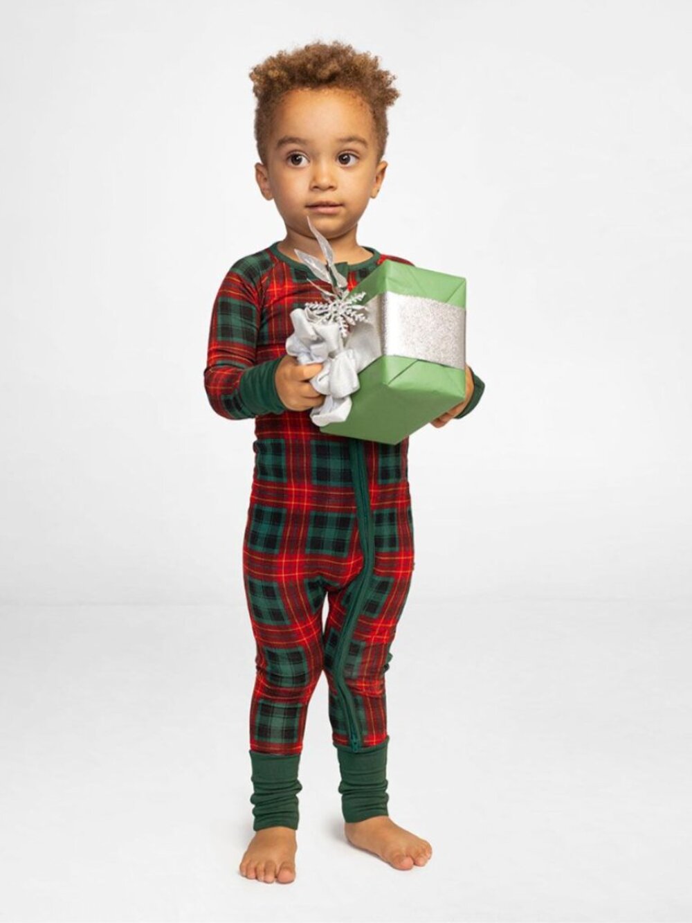 Little Sleepies Tartan Holiday Zippy, 2T, GUC